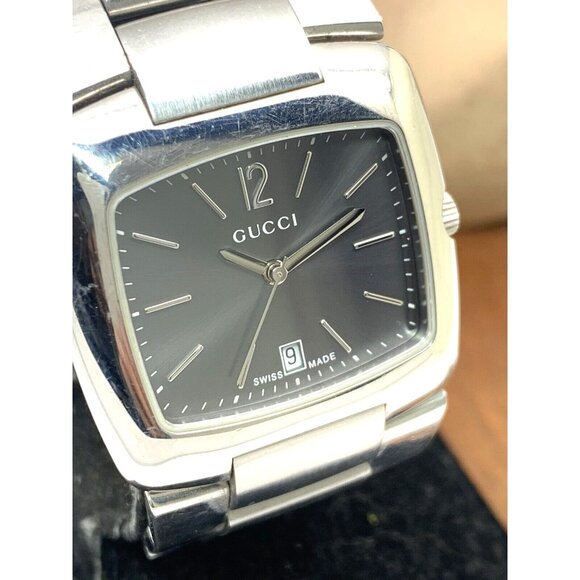 GUCCI Unisex Watch 8500M Swiss Quartz Gray Dial Silver Stainless Steel 34mm - Picture 1 of 14